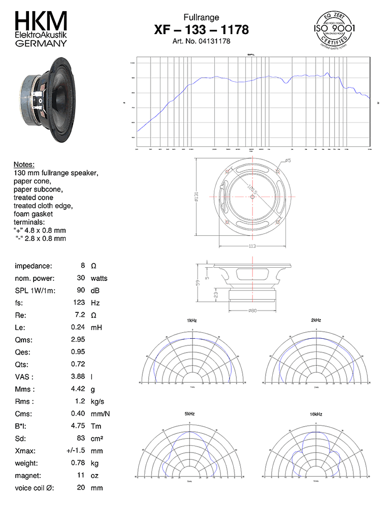  HKM: XF-133-1178 - fullrange