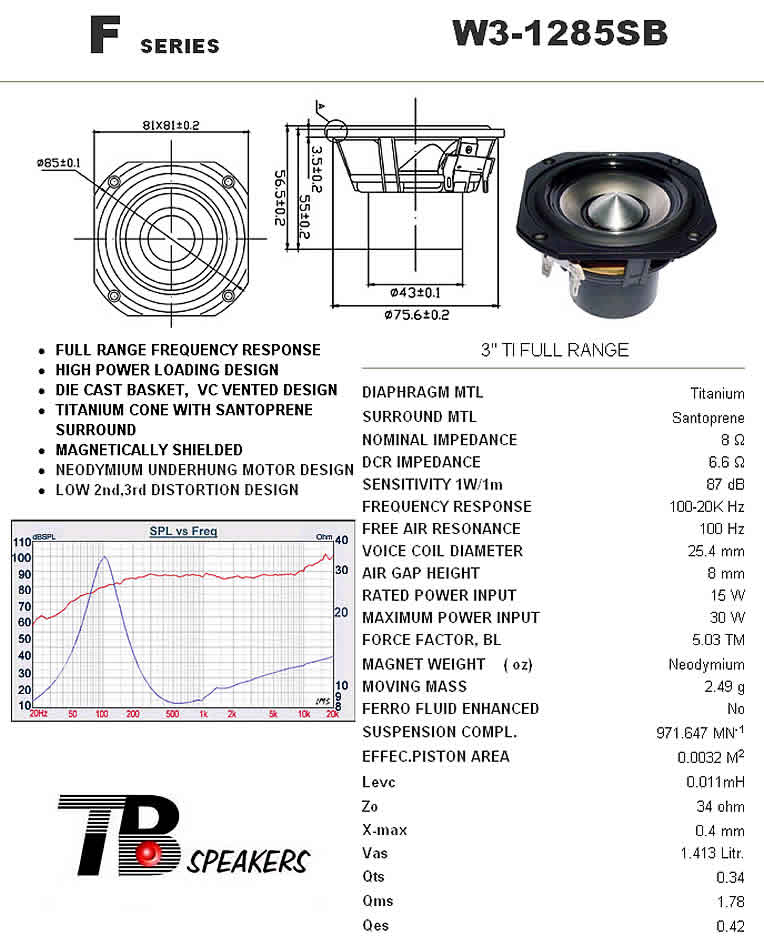   TB - Tang Band W3-1285SB