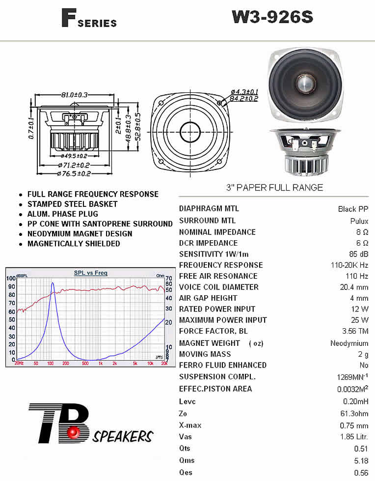   TB - Tang Band W3-926S